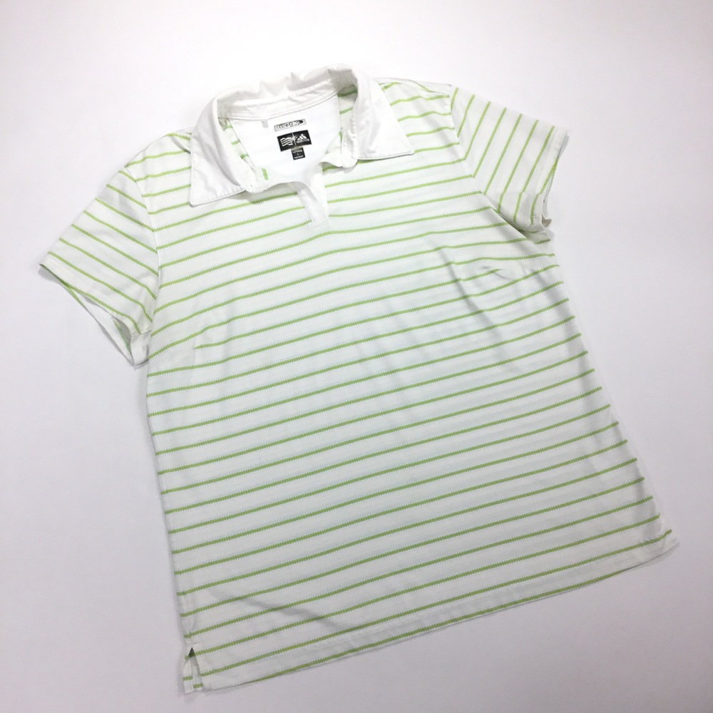 Adidas Climacool Golf Polo Shirt Sz L Striped GUC